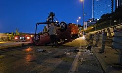 Şişli'de köpeğe çarpmamak için takla atan otomobil sürücüsü hafif yaralandı