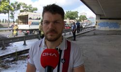 Üsküdar D-100'de otomobilde çıkan yangın itfaiye tarafından söndürüldü
