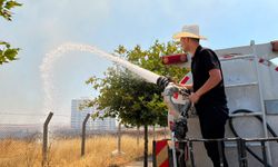 Anız yangını hafriyat alanına sıçradı; 400 dönüm zarar gördü