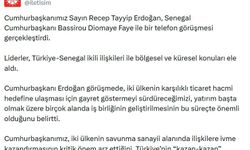 Cumhurbaşkanı Erdoğan, Senegal Cumhurbaşkanı Faye ile telefonda görüştü