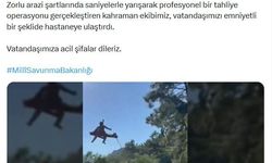Dağlık arazide yaralanan vatandaş askeri helikopterle tahliye edildi