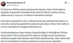 İletişim Başkanı Duran'dan Kıbrıs Barış Harekatı'nın 52'nci yıl dönümü mesajı