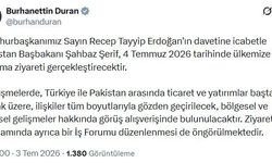 Pakistan Başbakanı Şerif, Türkiye'ye gelecek