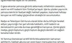 RTÜK Başkanı Daniş'ten '15 Temmuz' mesajı