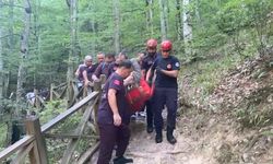 Şelalede 3 metre yükseklikten düşerek yaralanan kadın kurtarıldı
