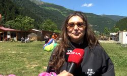 Trabzon'da Uzungöl semalarında yamaç paraşütü heyecanı