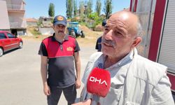 Yuvasında ayağına ip dolanan yavru leyleğe itfaiye yardımı