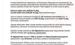 2026-2027 dönemi fındık alım fiyatları açıklandı