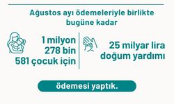 Ağustos ayı doğum yardımı ödemeleri yatırıldı