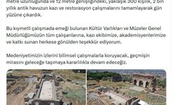 Bakan Ersoy: Tralleis'te 2 bin yıllık antik havuz gün yüzüne çıkarıldı