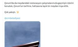 Bakan Kurum, yenilenen Çorum Tarihi Kent Meydanı'ndan görüntüler paylaştı