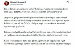 Bakan Şimşek: Ağustos ayının kalanında motorinde ÖTV'yi sıfırlıyoruz