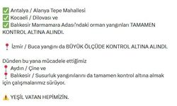 Bakan Yumaklı: Çine ve Susurluk yangınlarını tamamen kontrol altına almak için çalışmalarım sürüyor