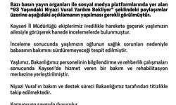Bakanlık: Niyazi Vural'ın bakım ve destek süreci Bakanlığımız tarafından titizlikle takip edilmekte