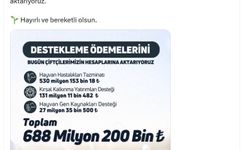 Çiftçilere 688 milyon lira tarımsal destek