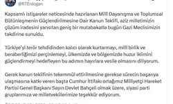 Cumhurbaşkanı Erdoğan: Milli birliğimizi perçinlemeyi hedefleyen bu adımın hayırlara vesile olmasını diliyorum