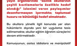 DMM'den 'azınlık okulları' iddialarına ilişkin açıklama