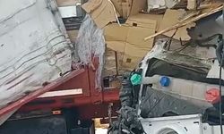 Emniyet şeridinde duran TIR'a arkadan başka bir TIR çarptı: 2 yaralı