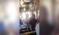 Halk otobüsünde yumruklu kavga kamerada