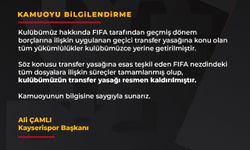 Kayserispor'da transfer yasağı kalktı