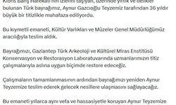 Kıbrıs Barış Harekatı'nda zarar gören Türk bayrağı restore edilecek