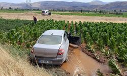 Malatya'da otomobil, tütün tarlasına girdi: 3 yaralı