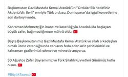 MSB'den '30 Ağustos Zafer Bayramı' paylaşımı