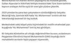 Selçuklu Mezarlığı'nda 'Hz. Muhammed'in ismi yer alan bezemeli taş bulundu