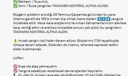 Susurluk'taki orman yangını kontrol altında