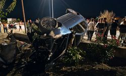 Takla atıp bahçeye giren otomobilin sürücüsü yaralandı