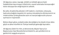 TBMM Başkanı Kurtulmuş'tan '30 Ağustos' mesajı