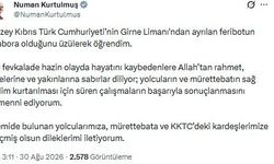 TBMM Başkanı Kurtulmuş'tan Girne'de batan gemiye ilişkin açıklama