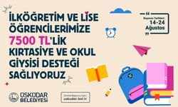Üsküdar Belediyesi'nden öğrencilere 7 bin 500 TL'lik kırtasiye ve okul giysisi desteği