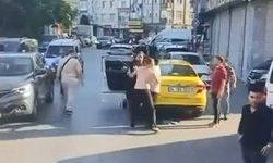 Zeytinburnu'nda taksiciler arasında yumruklu kavga kamerada