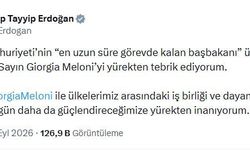 Cumhurbaşkanı Erdoğan'dan, İtalya Başbakanı Meloni'ye tebrik mesajı