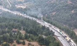 Otoyolda araç yüklü TIR yandı (2)