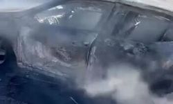 Park halindeki otomobilden çıkan yangın otluk alana sıçradı