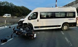 Tekirdağ'da minibüsle çarpışan motosikletin sürücüsü öldü