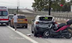 Tuzla TEM Otoyolu'nda emniyet şeridinde duran otomobile çarpan motosikletli polis yaralandı
