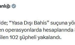 13 ilde yasa dışı bahis operasyonları: 102 gözaltı
