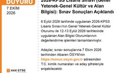 2026-KPSS Lisans sonuçları açıklandı