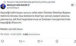 Bakan Kacır'dan Üsküdar Belediye Başkan Vekili Dündar Ziya Gültekin için taziye mesajı