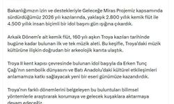 Çanakakale Troya'da 2 bin 800 yıllık kemik flüt ve 4 bin 500 yıllık idol başı bulundu