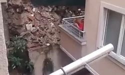 Kağıthane'de sağanağın ardından istinat duvarı çöktü-1