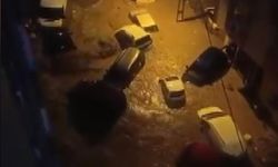 Şişli'de sel sularına kapılan kadın son anda kurtarıldı