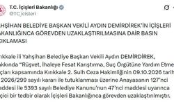 Yahşiyan Belediye Başkanvekili Demirdirek, görevden uzaklaştırıldı