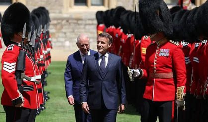 İngiltere Kralı Charles, Macron'u Windsor Kalesi'nde ağırladı