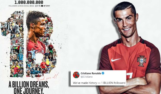 Ronaldo, sosyal medyada 1 milyarı aşan ilk kişi