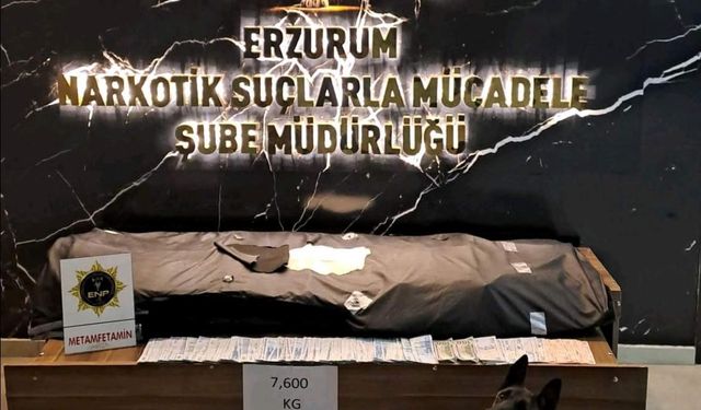 Erzurum'da 7 kilo 600 gram uyuşturucuyla yakalanan İran uyruklu zanlı tutuklandı