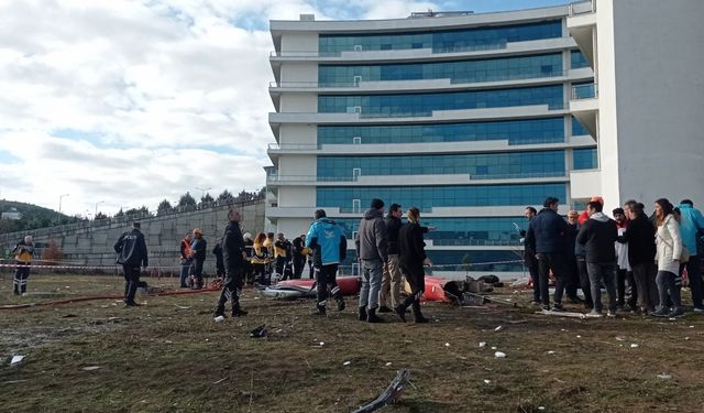 Muğla'da hastaneye çarpan helikopter düştü